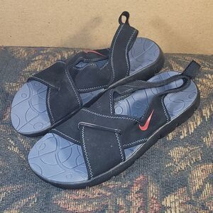 Nike Black, Grey and Red Sunray VIII Sandals- Size 6